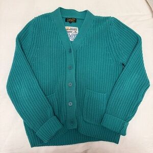 Elegant Teal Button-Up Cardigan